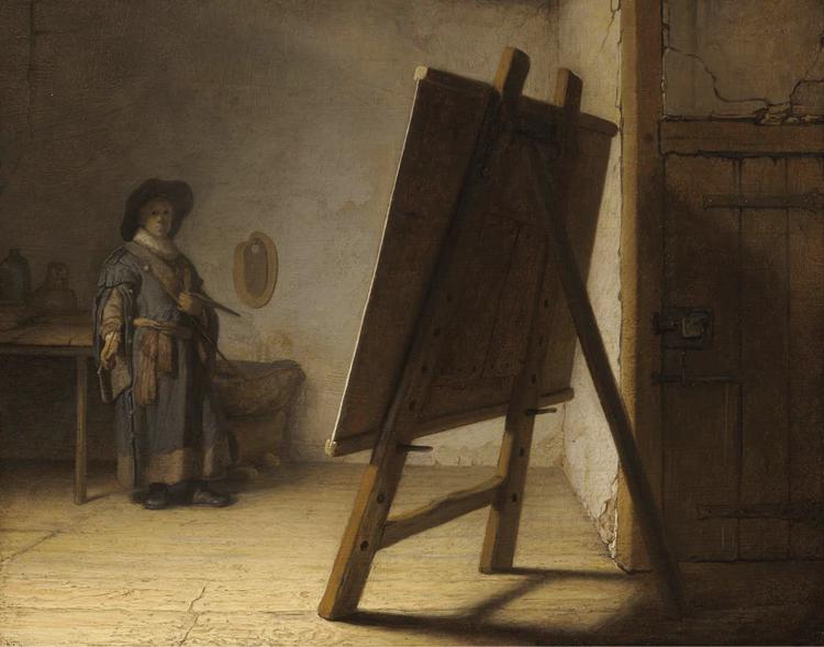 REMBRANDT Harmenszoon van Rijn The Artist in his studion (mk33)